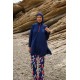 Mayo burkini Marina Navy Blue Women's Patterned Design Fully Covered Hijab Swimsuit M2262