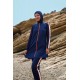 Mayo burkini Marina Navy Blue Women's Zipper Detailed Patterned Design Hijab Swimsuit M2270