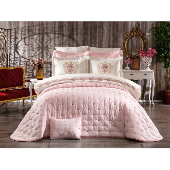 Duvet Cover Chester Double Bed Cover 4 Pieces Powder