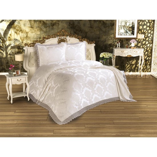 Duvet Cover French Lace Serra Bed Cover Cream