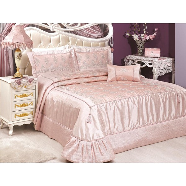 Vinaldi Anissa Double Bed Cover Powder