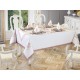Luxury tablecloth Lale Embroidered Lace Tablecloth Set for 12 People Cream Powder