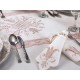 Luxury tablecloth Lale Embroidered Lace Tablecloth Set for 12 People Cream Powder