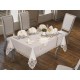 Luxury tablecloth Sumbul Table Cloth 160x260 Cm 26 Pieces Cream