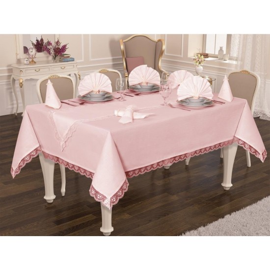 Luxury tablecloth Carisma Tablecloth Set Powder for 12 Persons