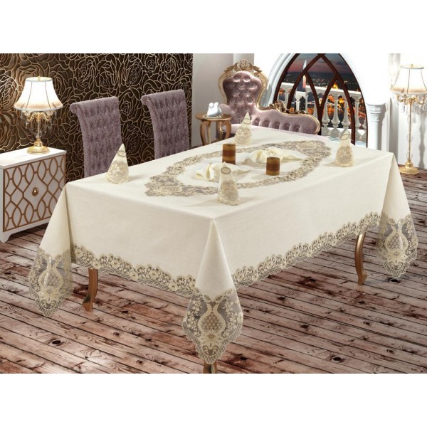 Luxury tablecloth French Guipure Venus Lace Dinnerware - 25 Piece