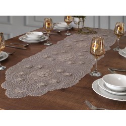 Luxury tablecloth Angles Cordon Runner Silver