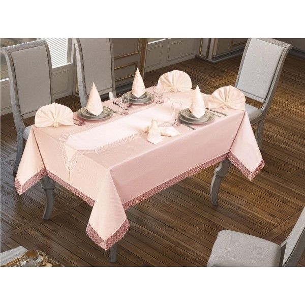 Luxury tablecloth Kdk Care-Free Table Cloth Set 26 Pieces Pitikare Powder