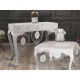 Luxury tablecloth Mellissa Kordone 5 Piece Living Room Set Cream Cream