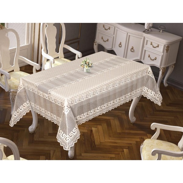 Luxury tablecloth Versace Jacquard Tablecloth Cream 160x220 Cm