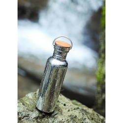Klean Kanteen 0.8L Stainless Reflect Bamboo Cap Water Bottle - Steel Water Bottle - Mirrored