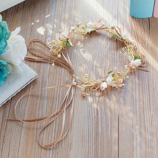 Wedding Accessories Ladies Classic Rhinestone / Imitation pearls / Silk Flower Headbands