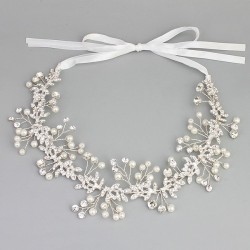 Wedding Accessories Ladies Exclusive Alloy Headbands in Rhinestone / Venetian Pearl
