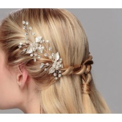 Wedding Accessories Ladies Glamourous Alloy Hairpins With Venetian Pearl