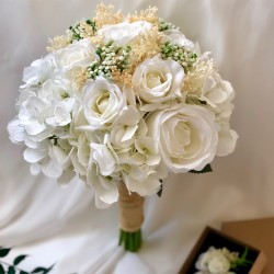 Wedding Bouquet White Hydrangea Rose Bridal Bouquet