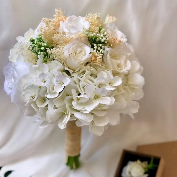 Wedding Bouquet White Hydrangea Rose Bridal Bouquet