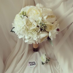 Wedding Bouquet White Peony Hydrangea Bridal Bouquet