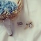 Wedding Bouquet Vibrant textured Blue Bridal Bouquet