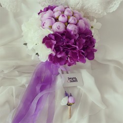 Wedding Bouquet Lilac Purple Erengul Hydrangea Bridal Flower Bouquet