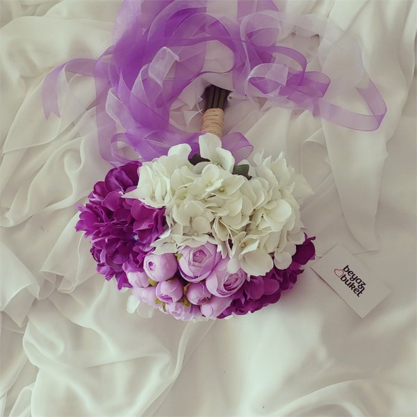 باقة الزفاف Lilac بيربل Erengul Hydrangea باقة زهرة الزفاف