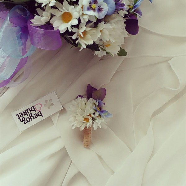 Wedding Bouquet Blue Purple Bridal Flower (Bouquet)