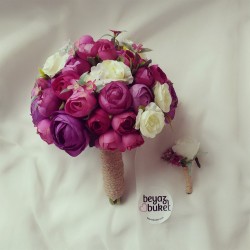 Wedding Bouquet Damson Purple Erengul Bridal Flower