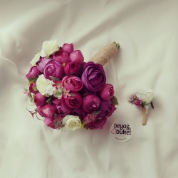 Wedding Bouquet Damson Purple Erengul Bridal Flower