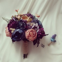 Wedding Bouquet Sapphire Navy Blue Bridal Flower Bouquet