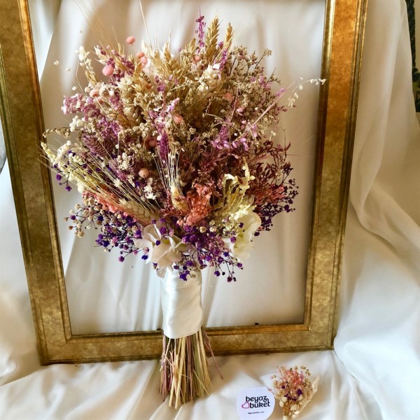 Wedding Bouquet Soft Dry Flower Bridal Flower